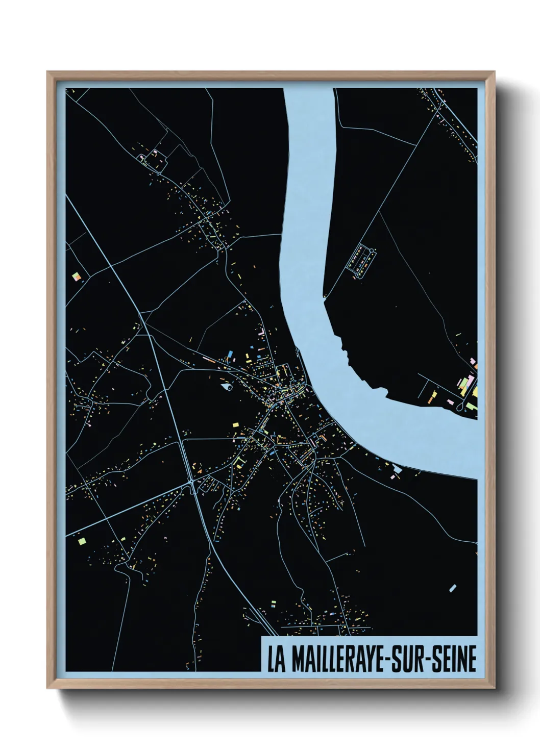 Une affiche de carte sur La Mailleraye-sur-Seine