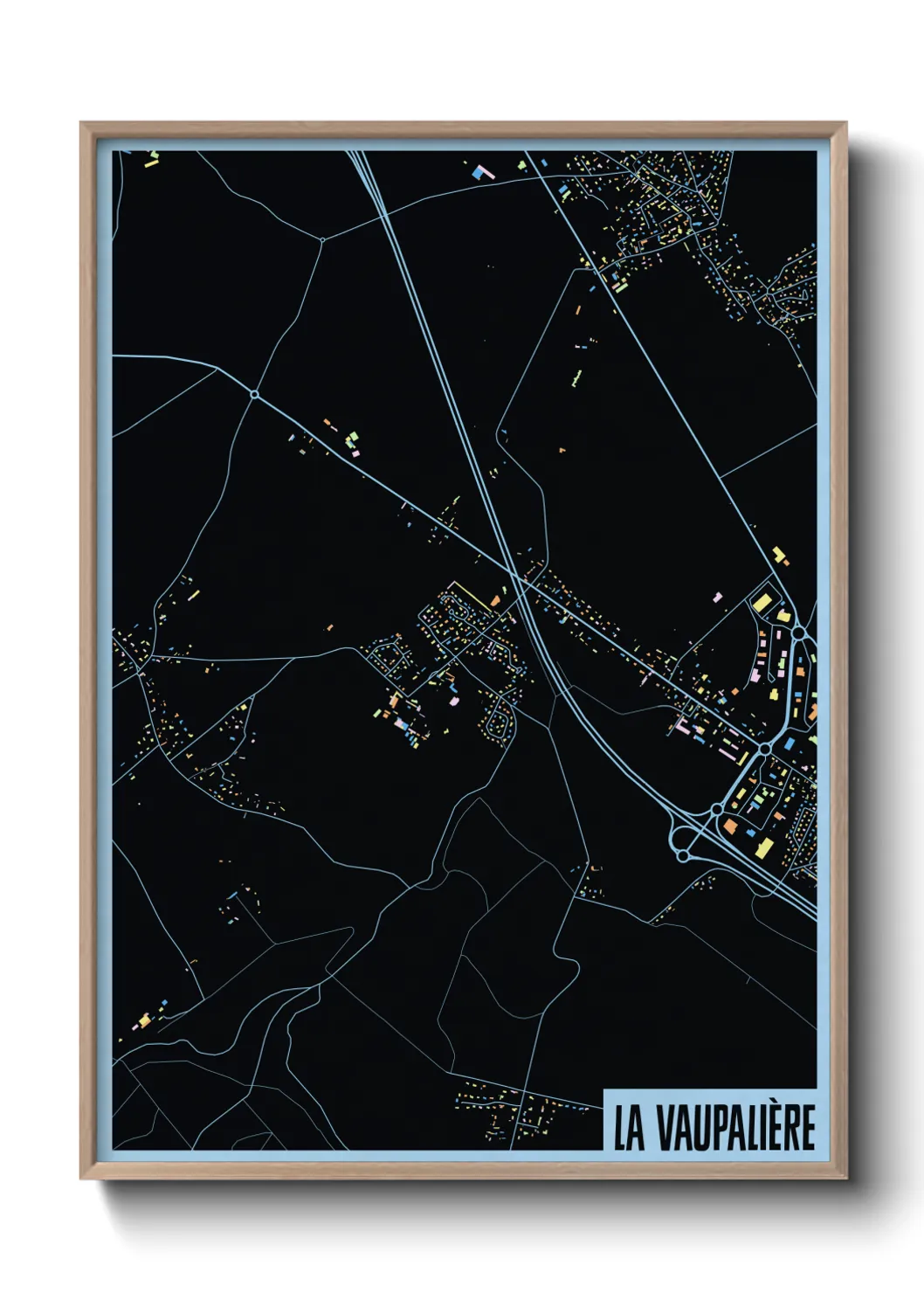 Une affiche de carte sur La Vaupalière