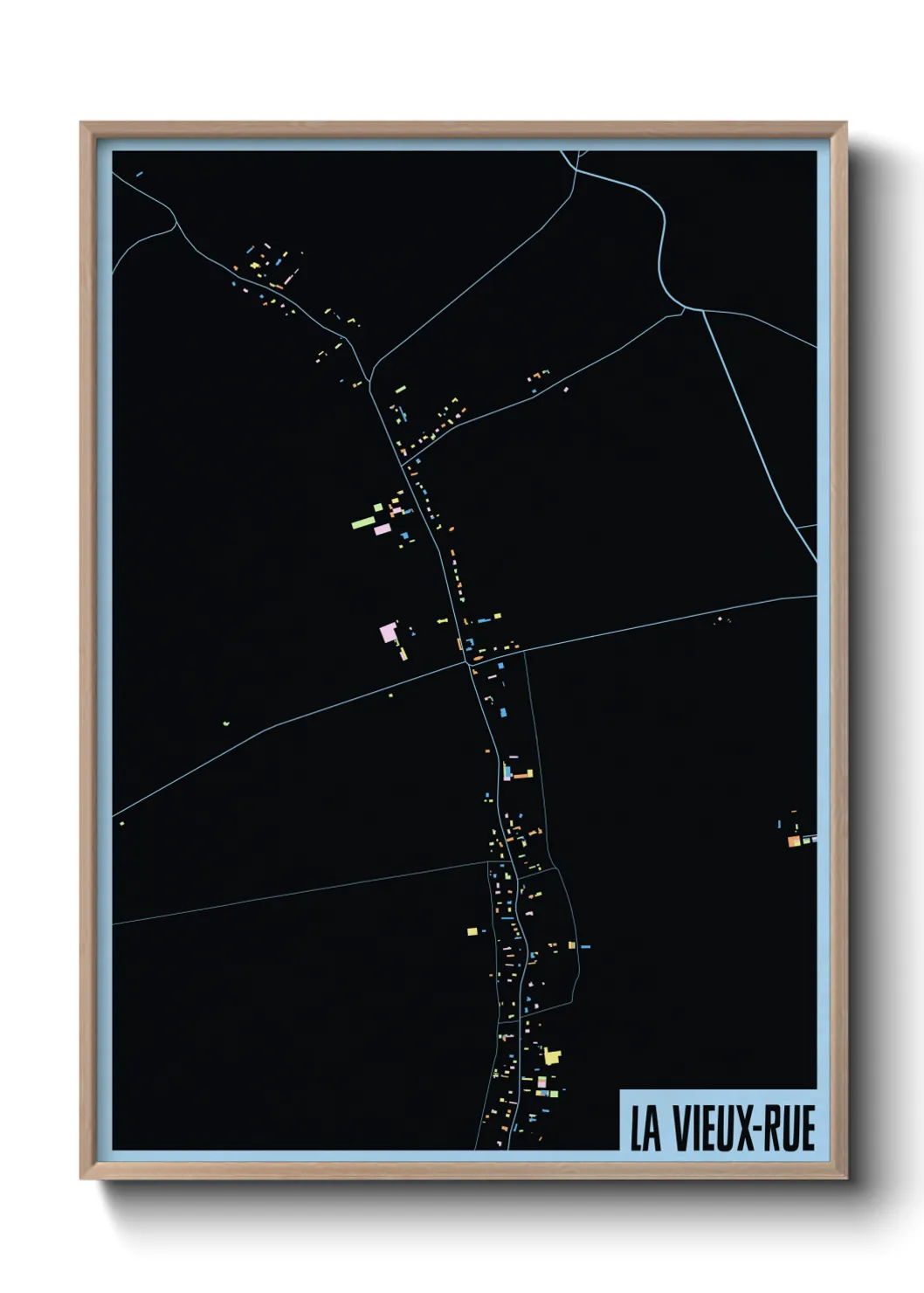 Une affiche de carte sur La Vieux-Rue