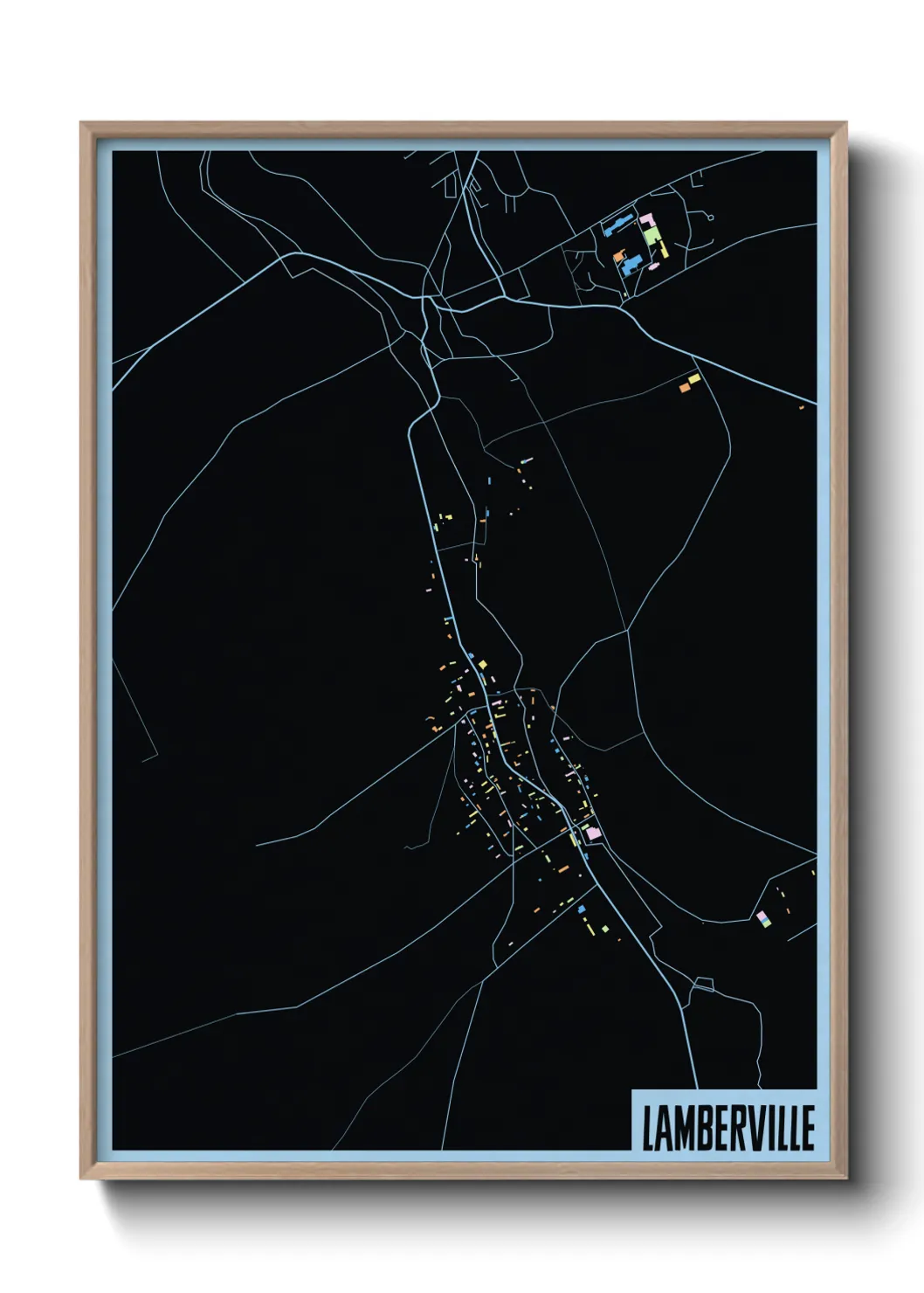 Une affiche de carte sur Lamberville