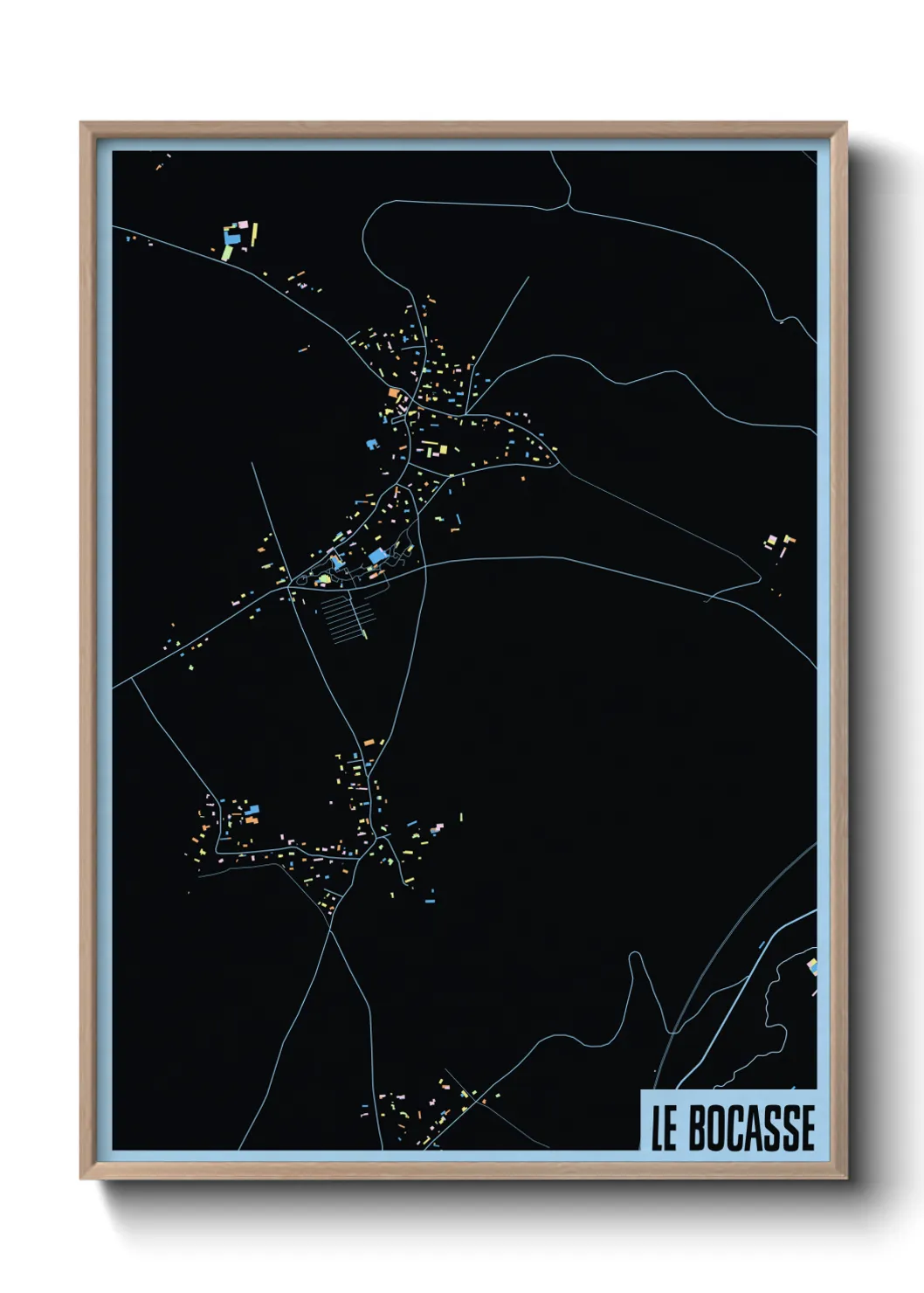 Une affiche de carte sur Le Bocasse