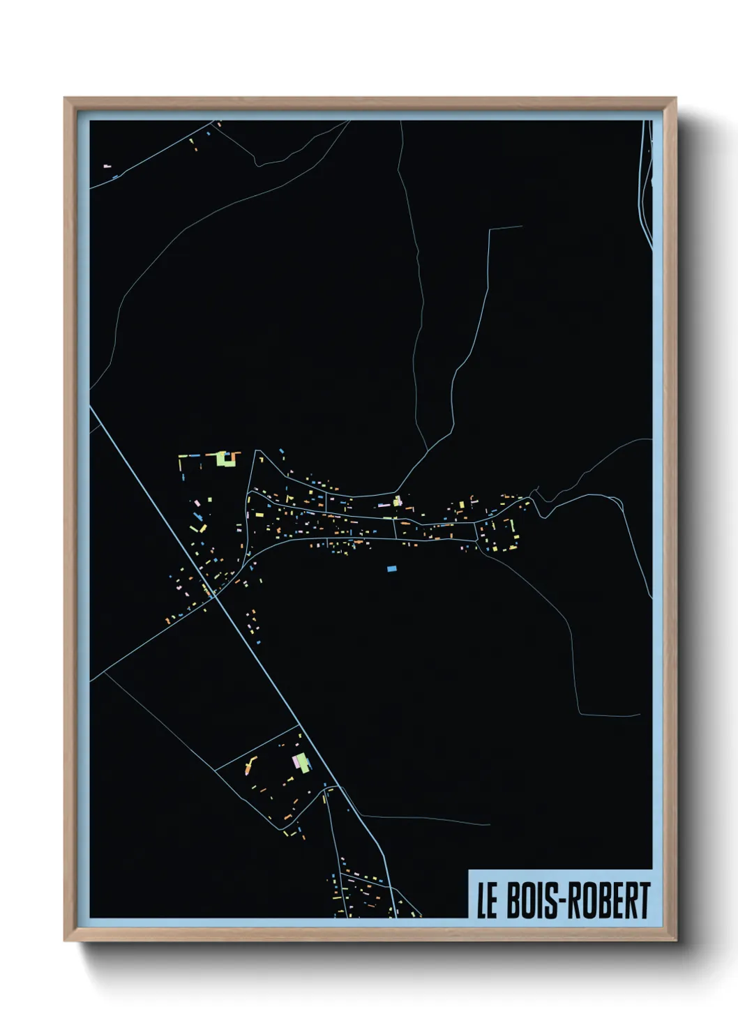 Une affiche de carte sur Le Bois-Robert