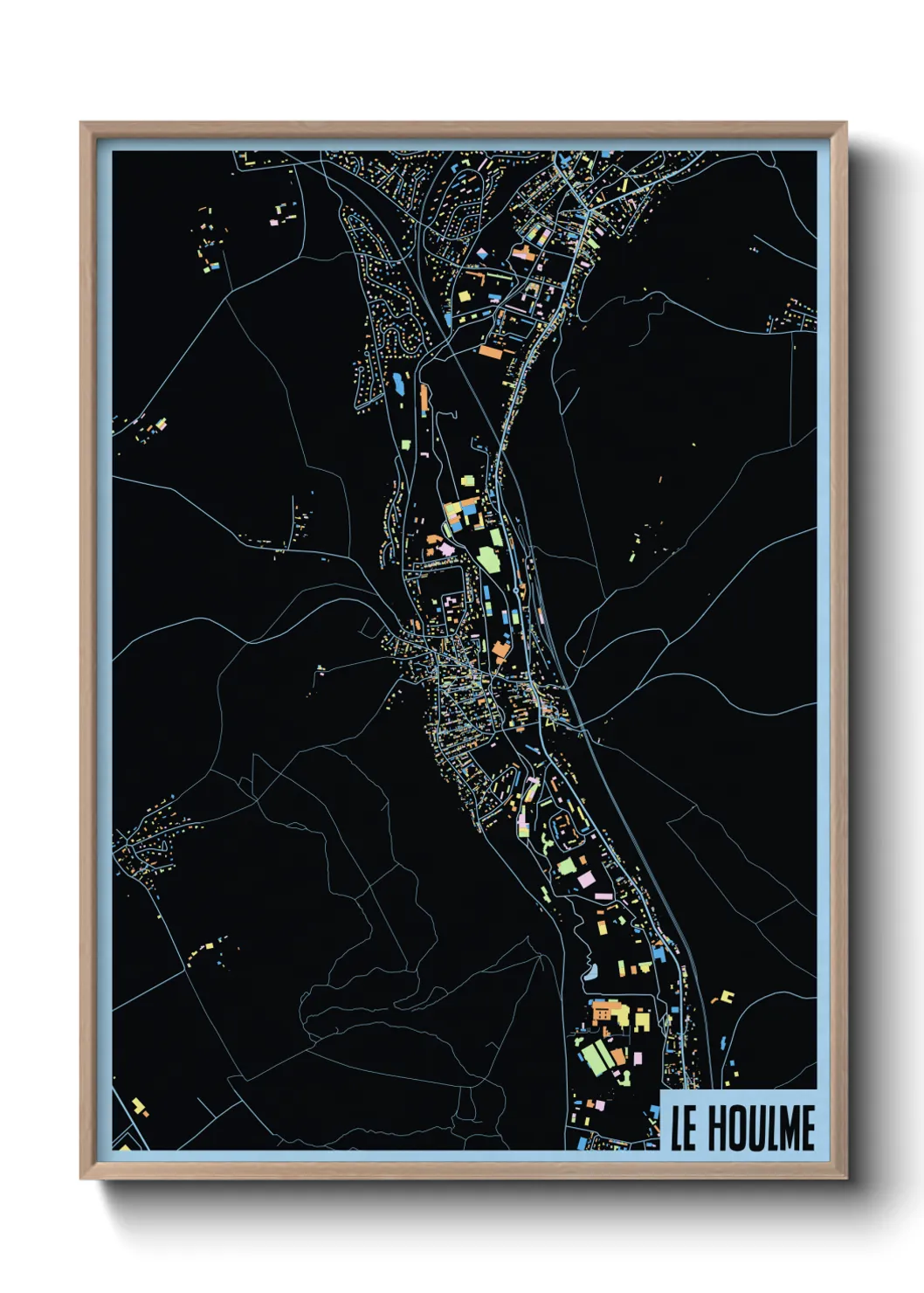 Une affiche de carte sur Le Houlme