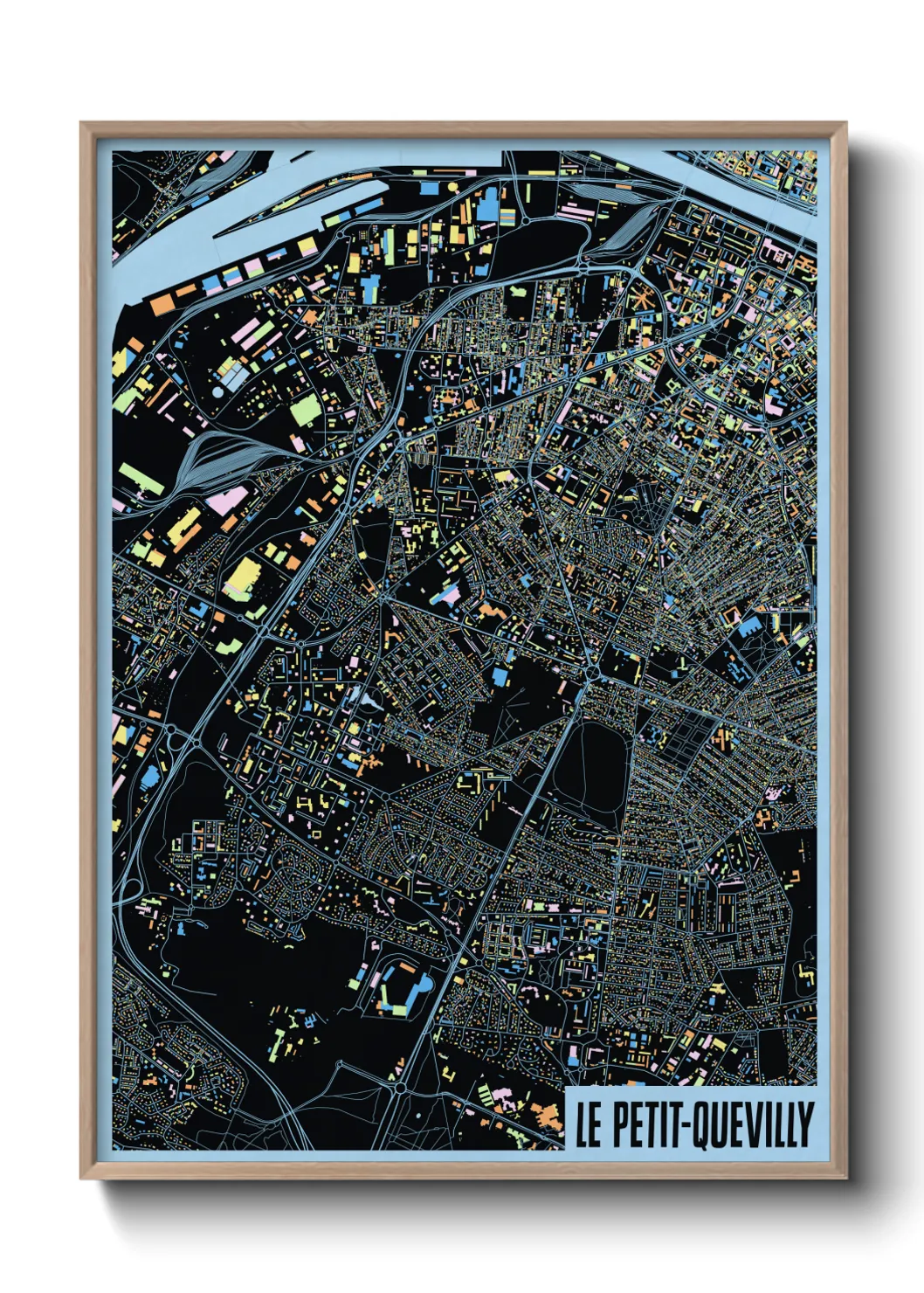 Une affiche de carte sur Le Petit-Quevilly