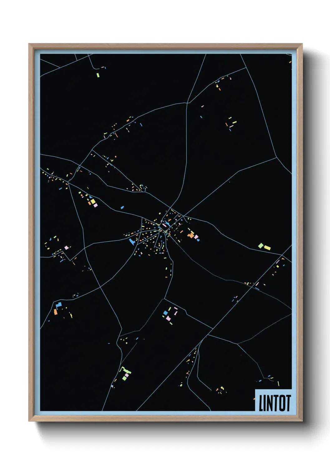 Une affiche de carte sur Lintot