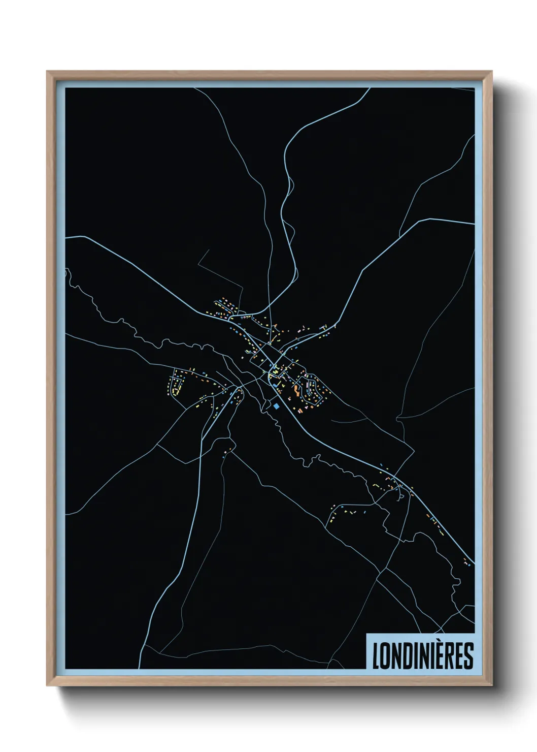 Une affiche de carte sur Londinières
