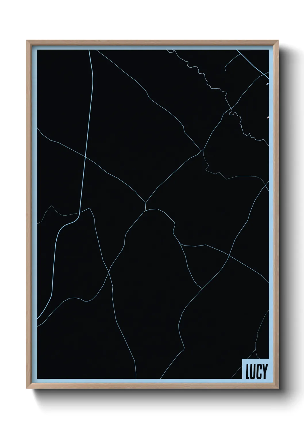 Une affiche de carte sur Lucy