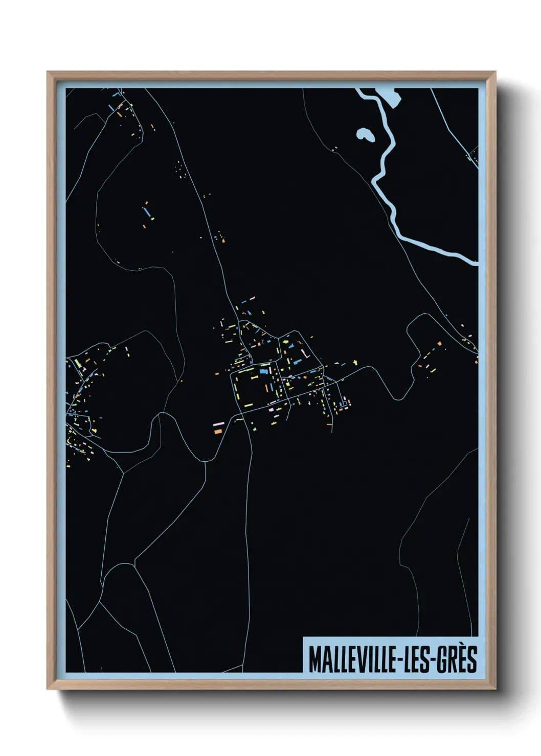 Une affiche de carte sur Malleville-les-Grès