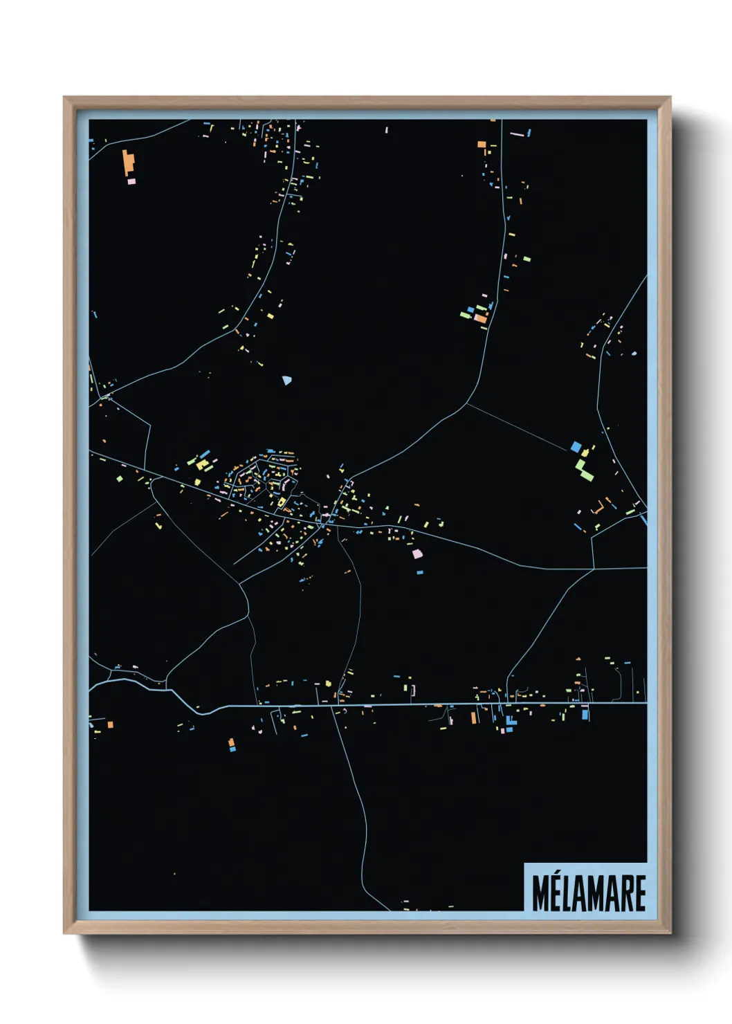 Une affiche de carte sur Mélamare