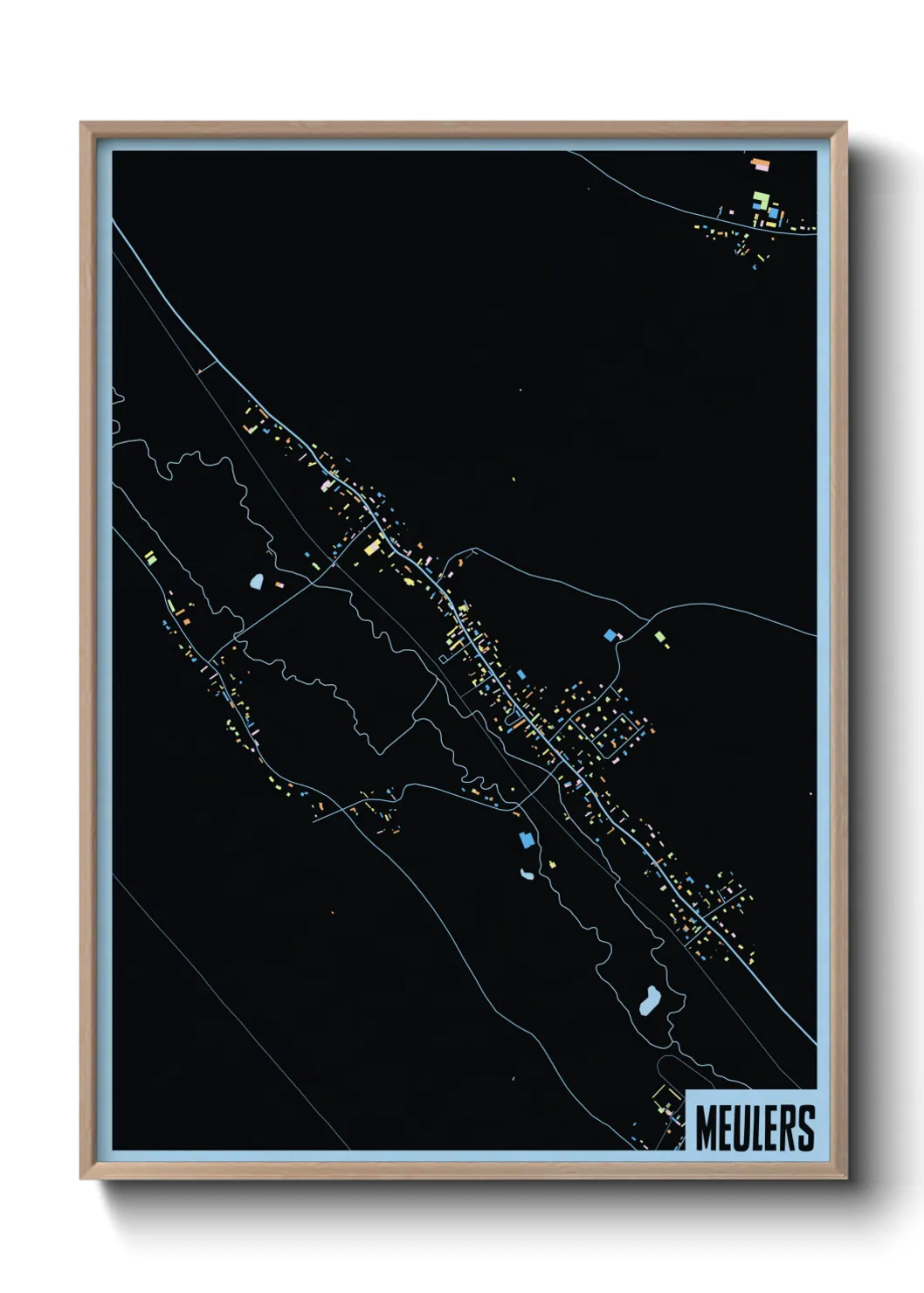 Une affiche de carte sur Meulers