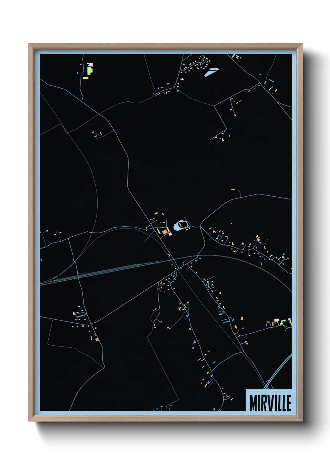 Une affiche de carte sur Mirville