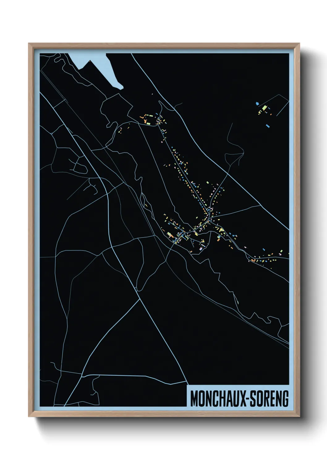 Une affiche de carte sur Monchaux-Soreng