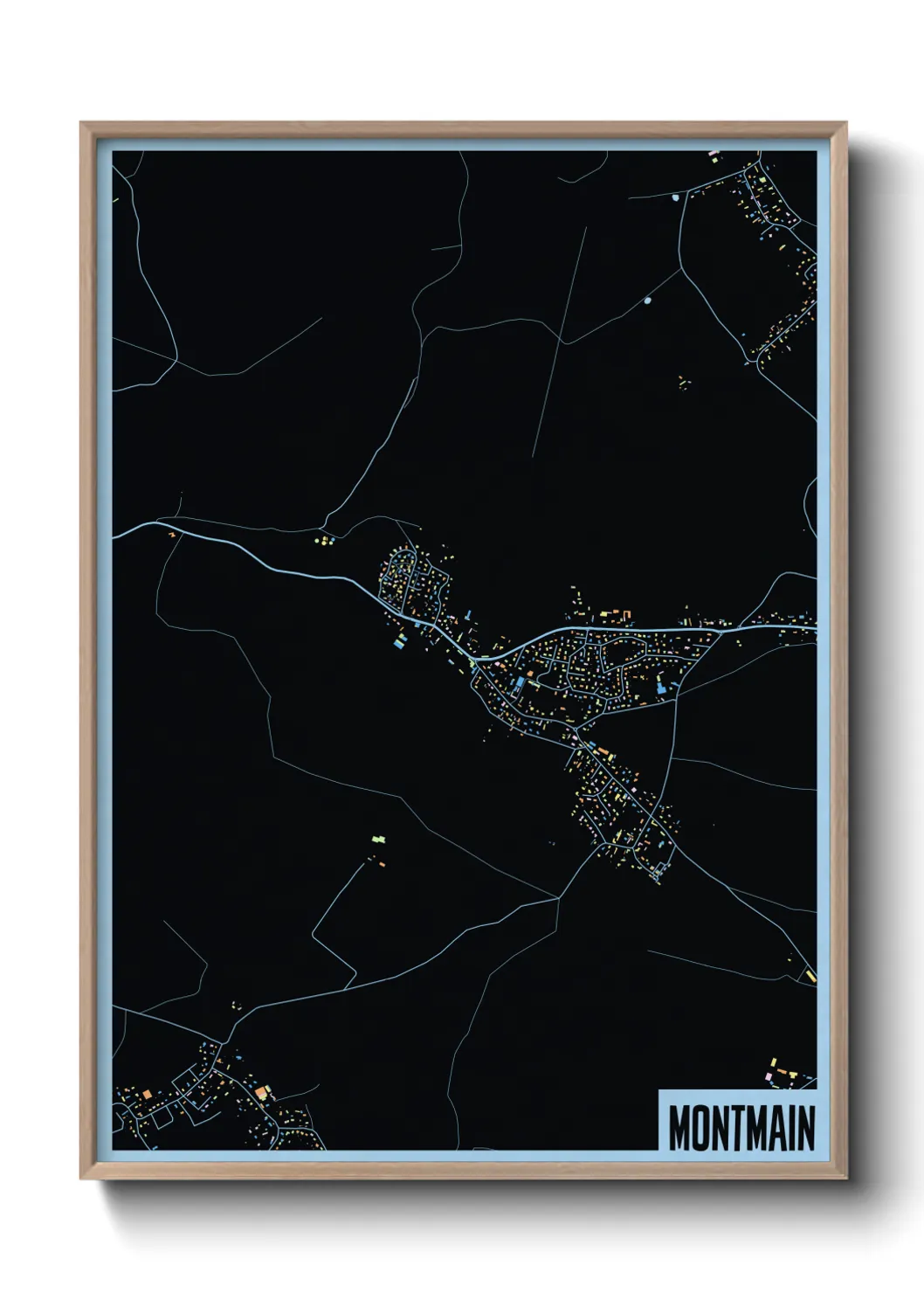 Une affiche de carte sur Montmain