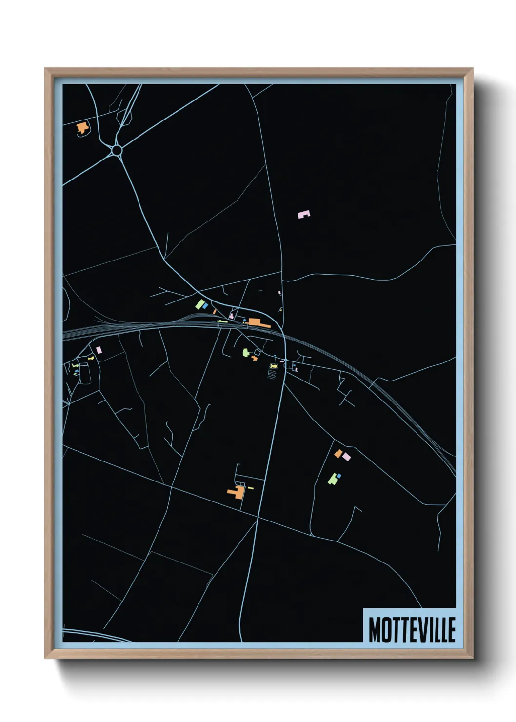 Une affiche de carte sur Motteville