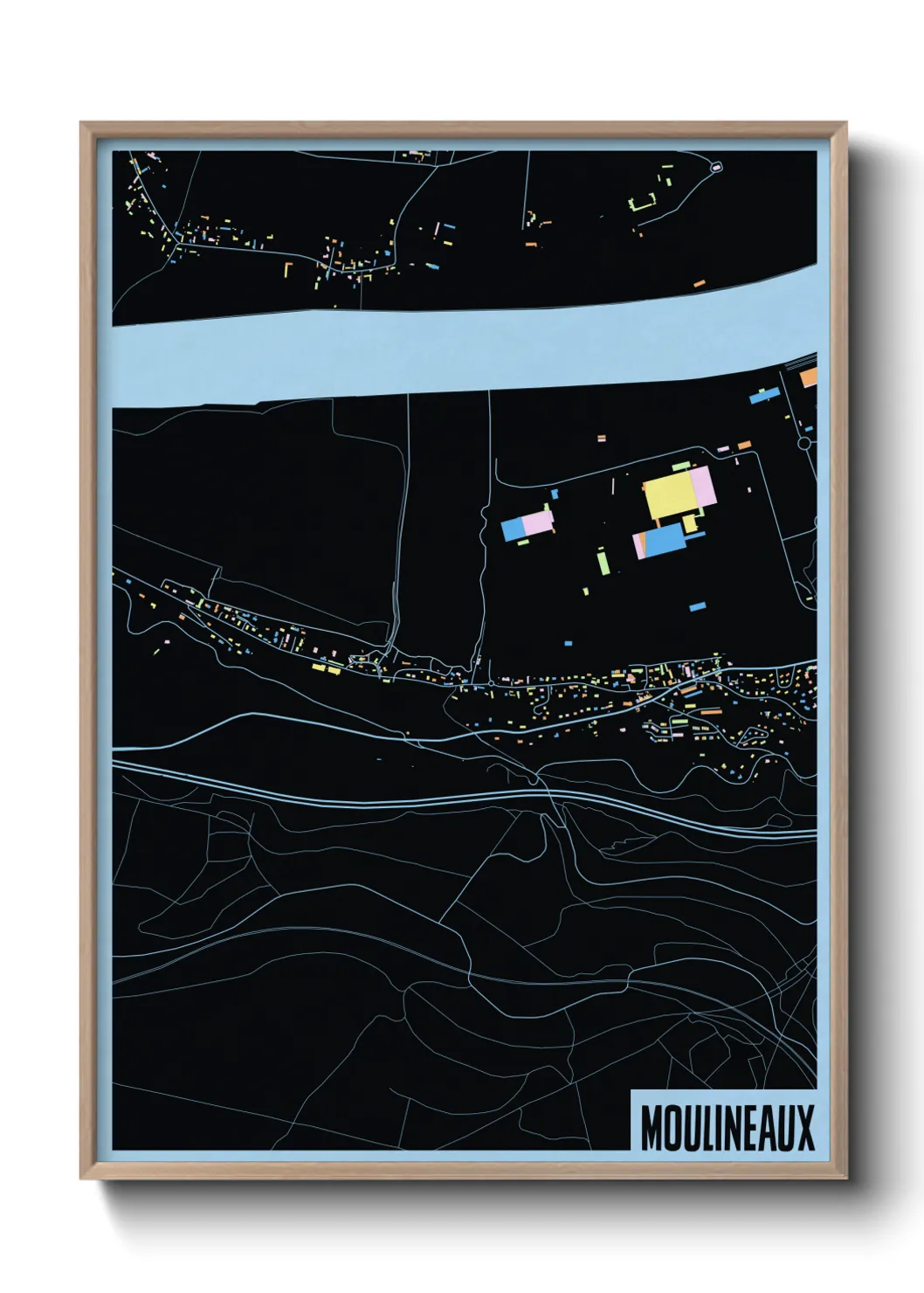 Une affiche de carte sur Moulineaux