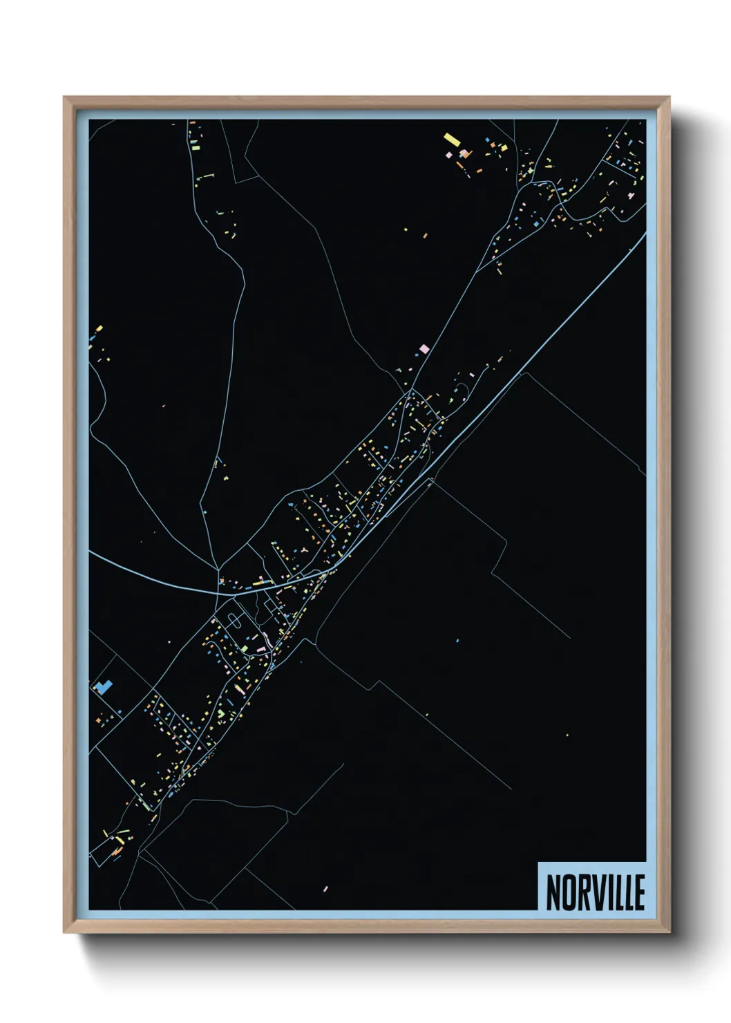 Une affiche de carte sur Norville
