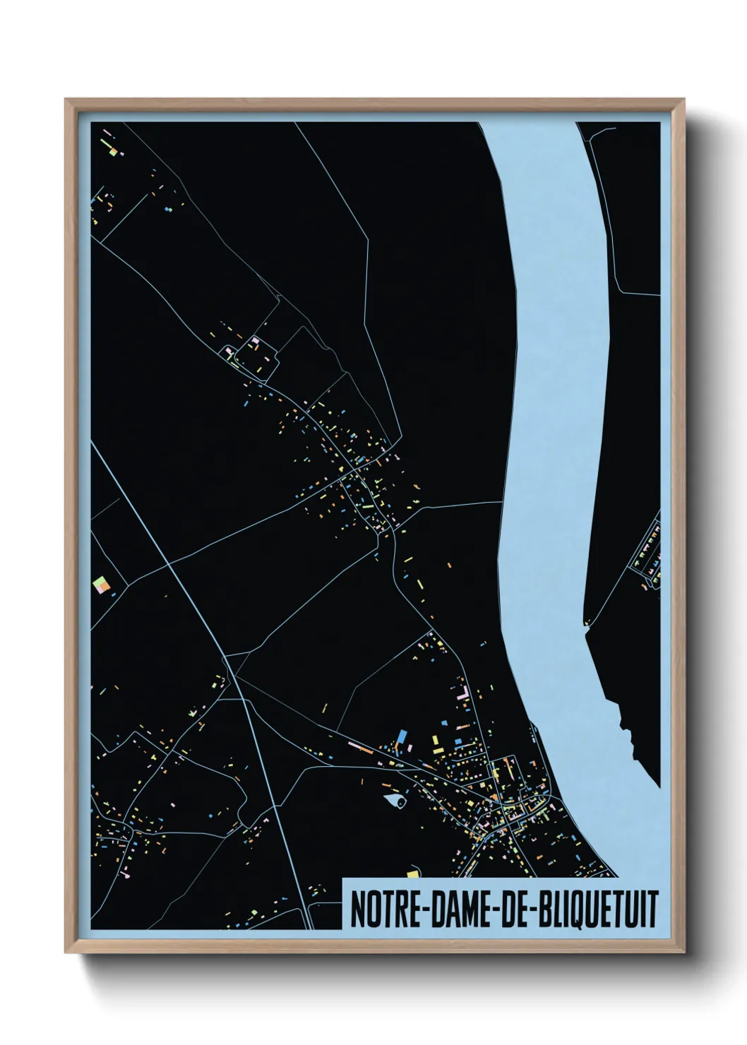 Une affiche de carte sur Notre-Dame-de-Bliquetuit