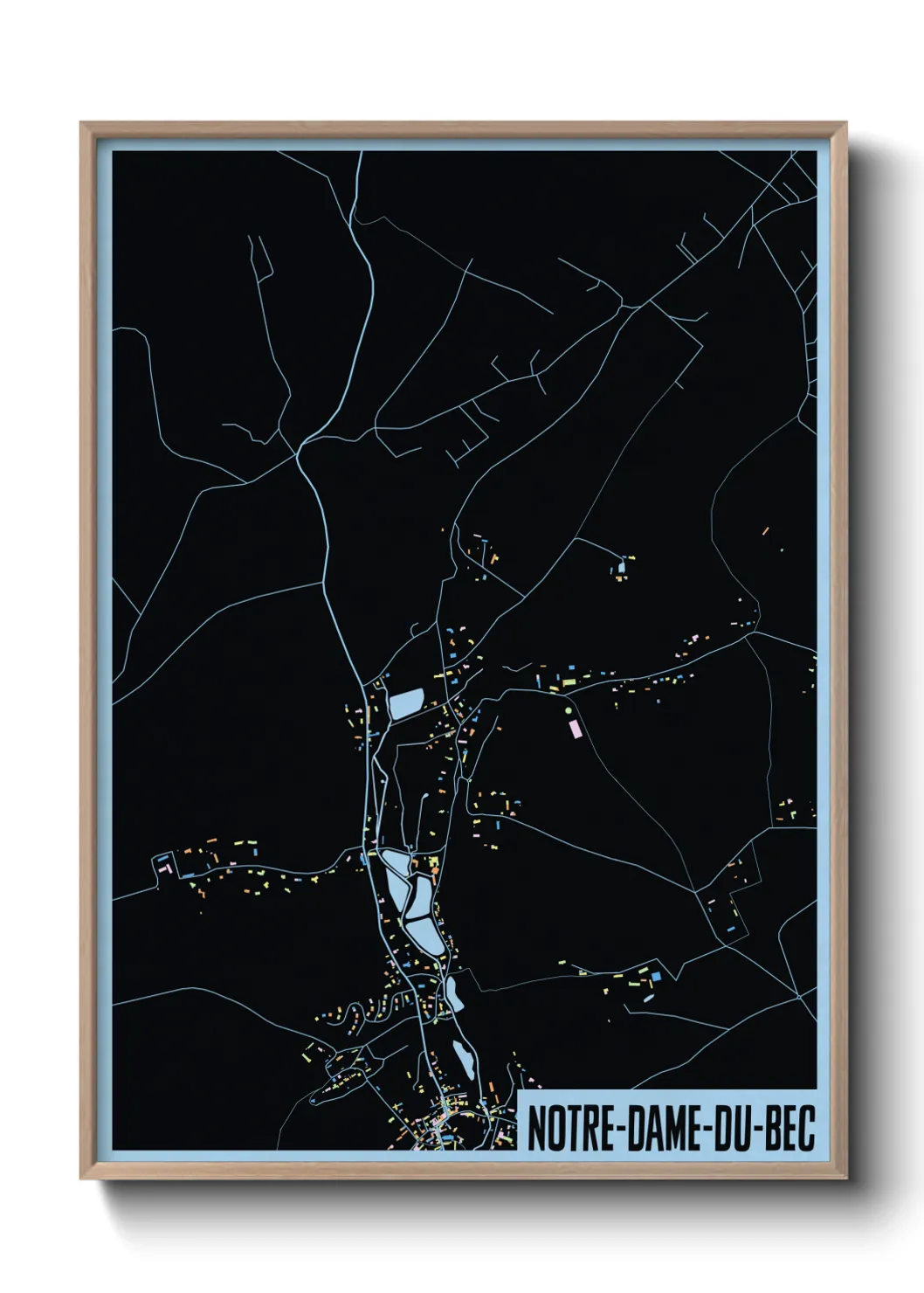 Une affiche de carte sur Notre-Dame-du-Bec