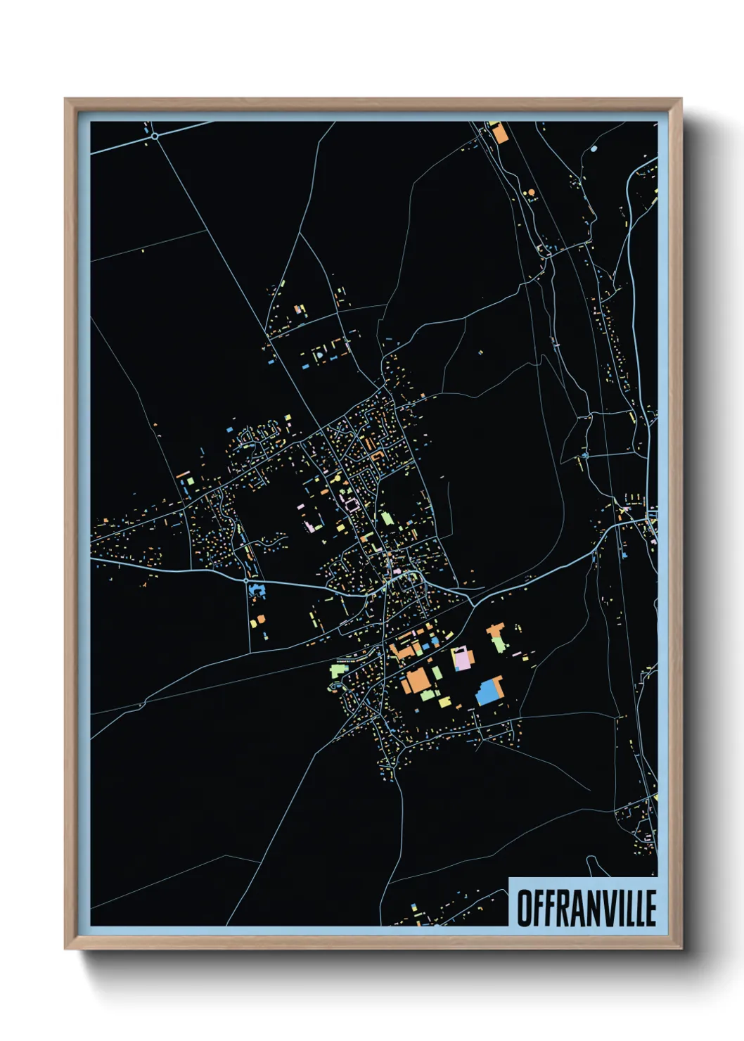 Une affiche de carte sur Offranville