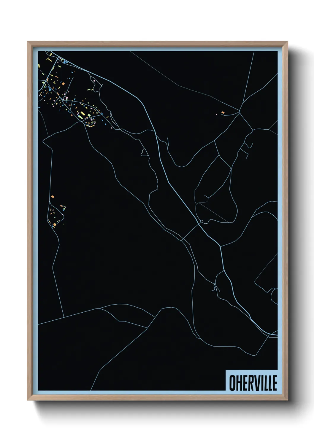 Une affiche de carte sur Oherville