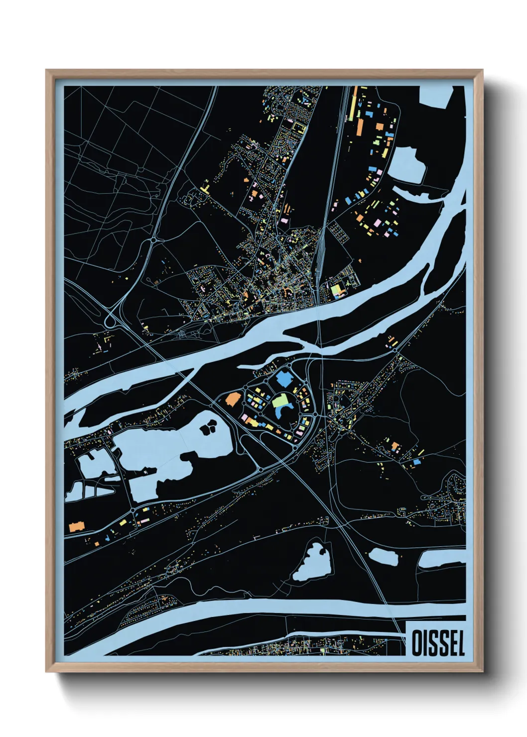 Une affiche de carte sur Oissel