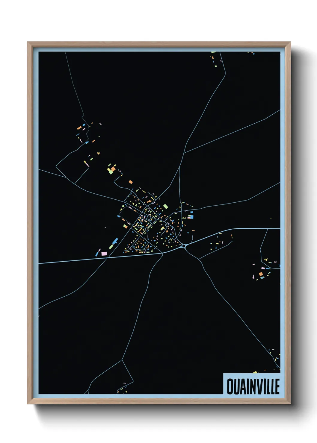 Une affiche de carte sur Ouainville