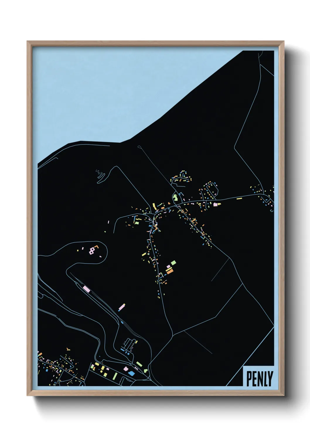 Une affiche de carte sur Penly