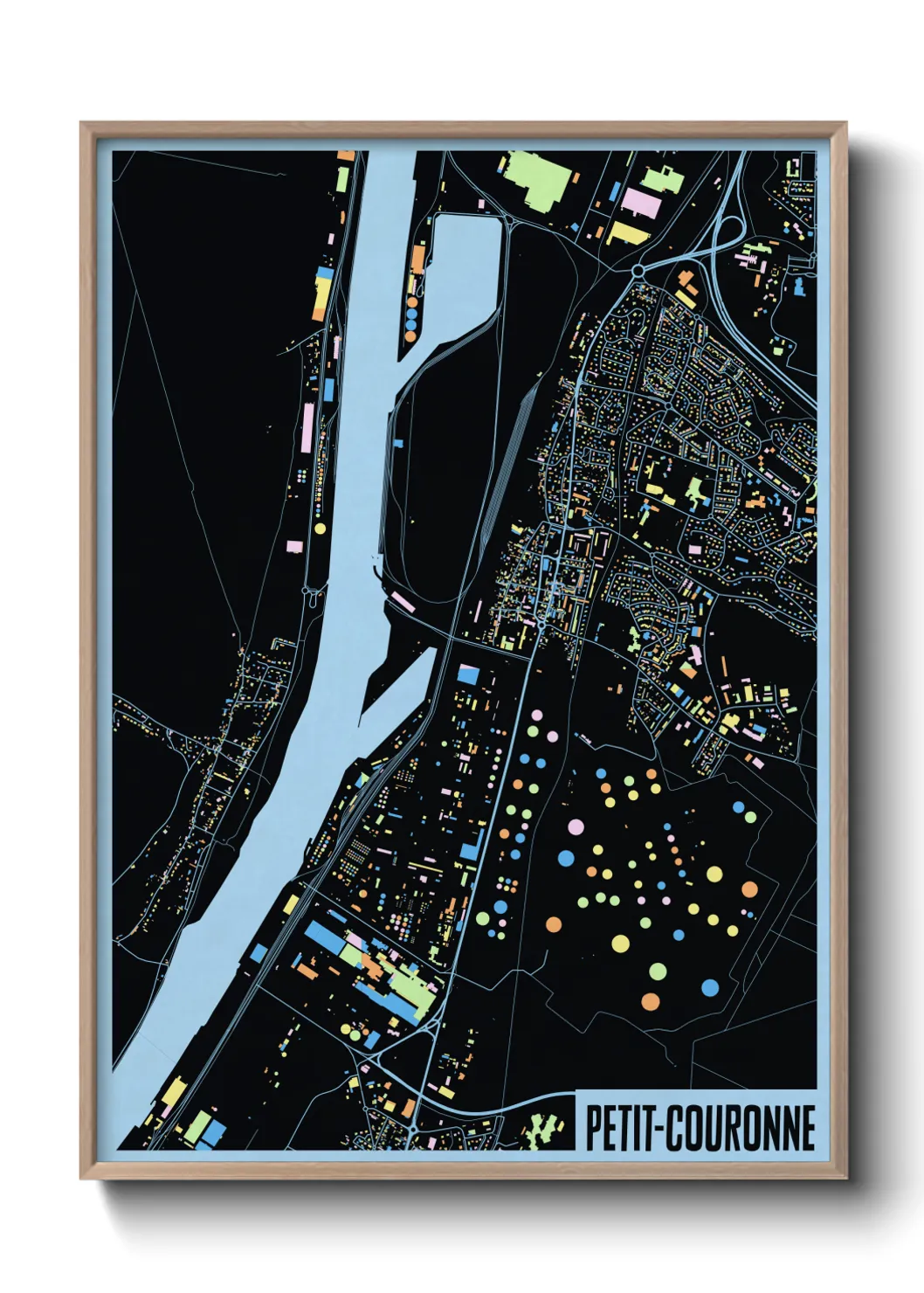 Une affiche de carte sur Petit-Couronne