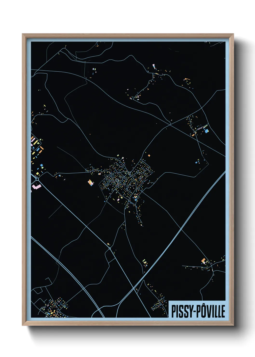 Une affiche de carte sur Pissy-Pôville