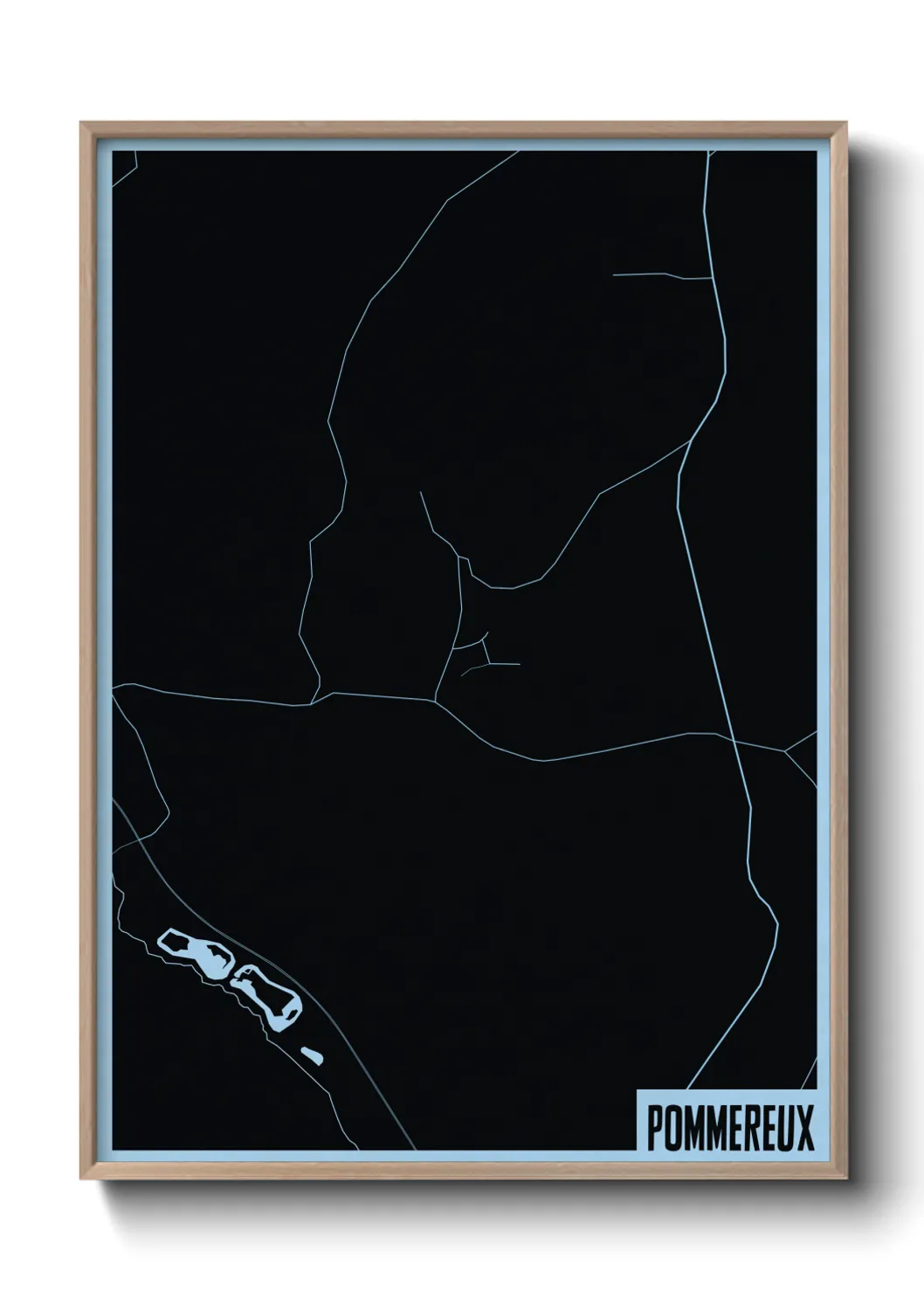 Une affiche de carte sur Pommereux