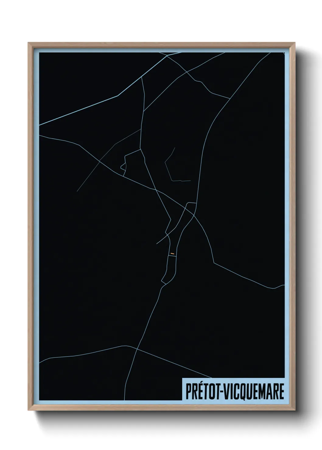 Une affiche de carte sur Prétot-Vicquemare