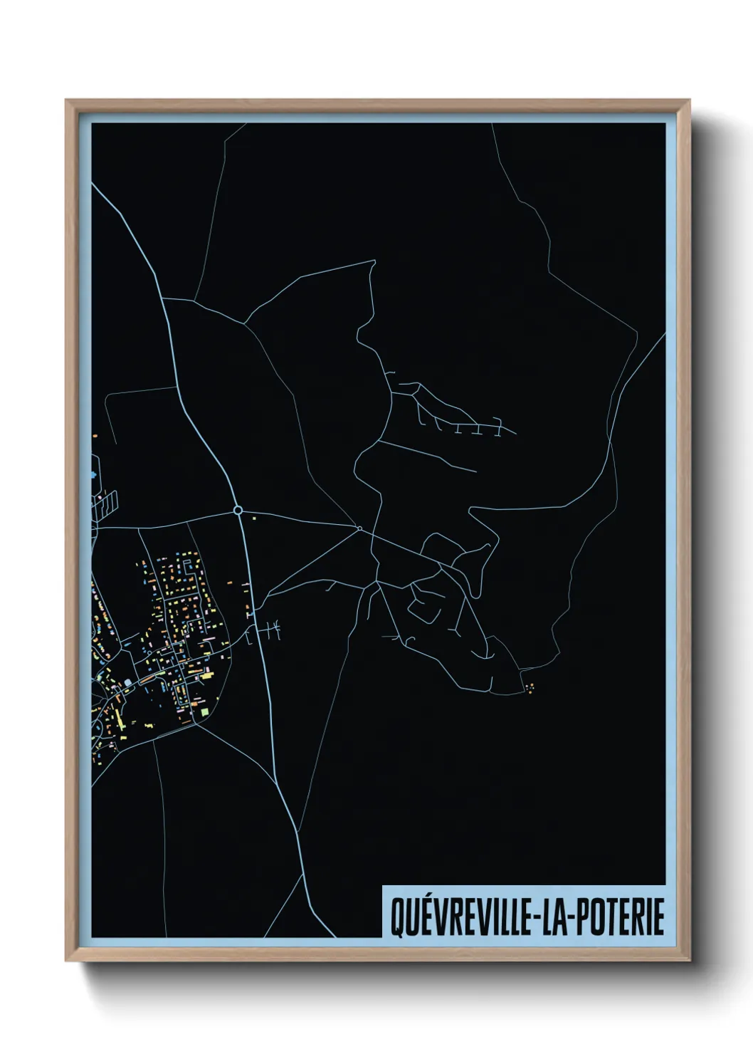 Une affiche de carte sur Quévreville-la-Poterie