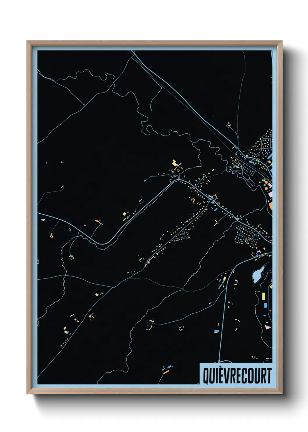 Une affiche de carte sur Quièvrecourt