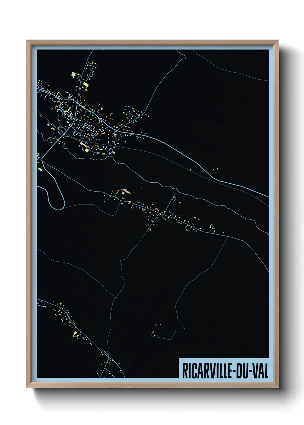 Une affiche de carte sur Ricarville-du-Val