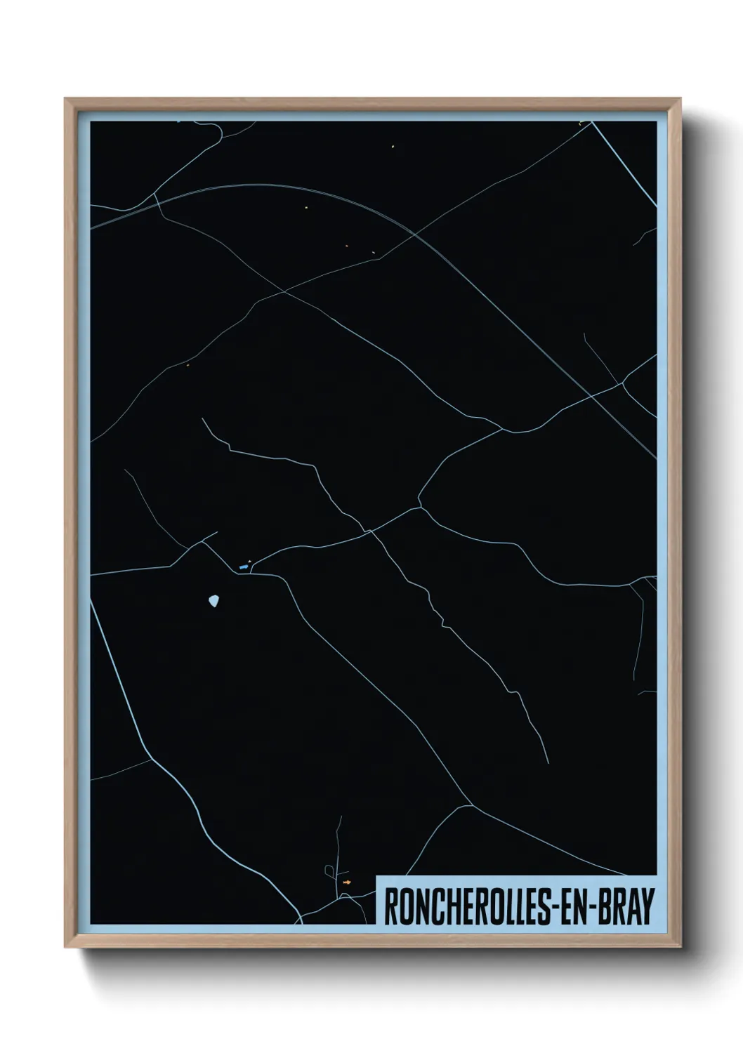 Une affiche de carte sur Roncherolles-en-Bray