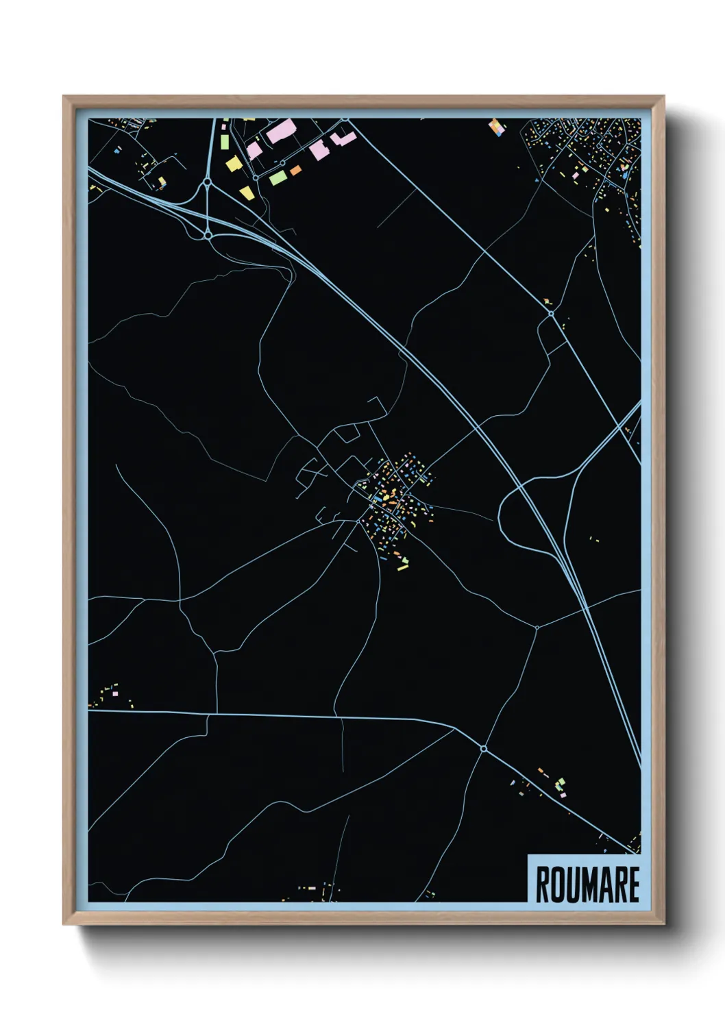 Une affiche de carte sur Roumare