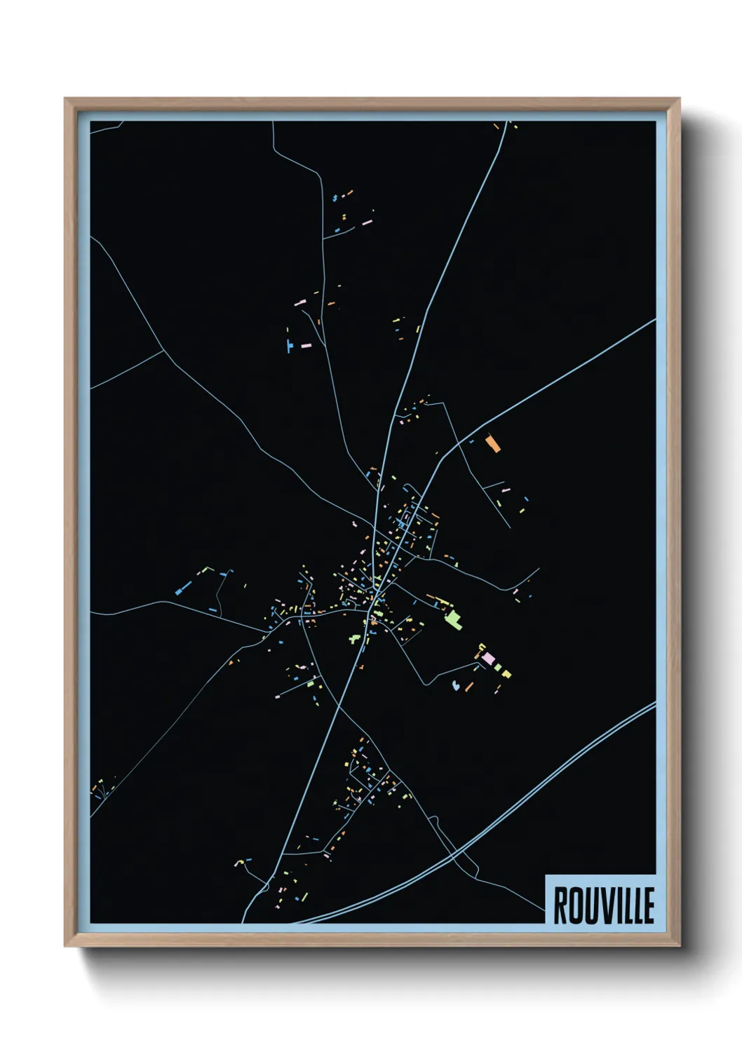 Une affiche de carte sur Rouville