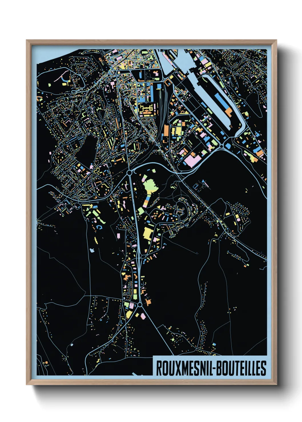 Une affiche de carte sur Rouxmesnil-Bouteilles