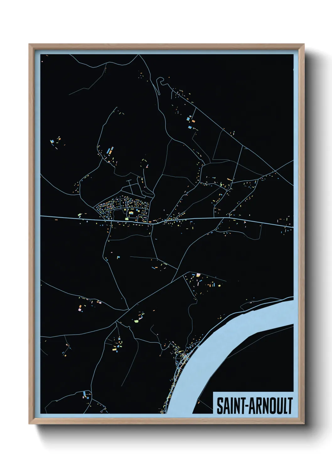 Une affiche de carte sur Saint-Arnoult