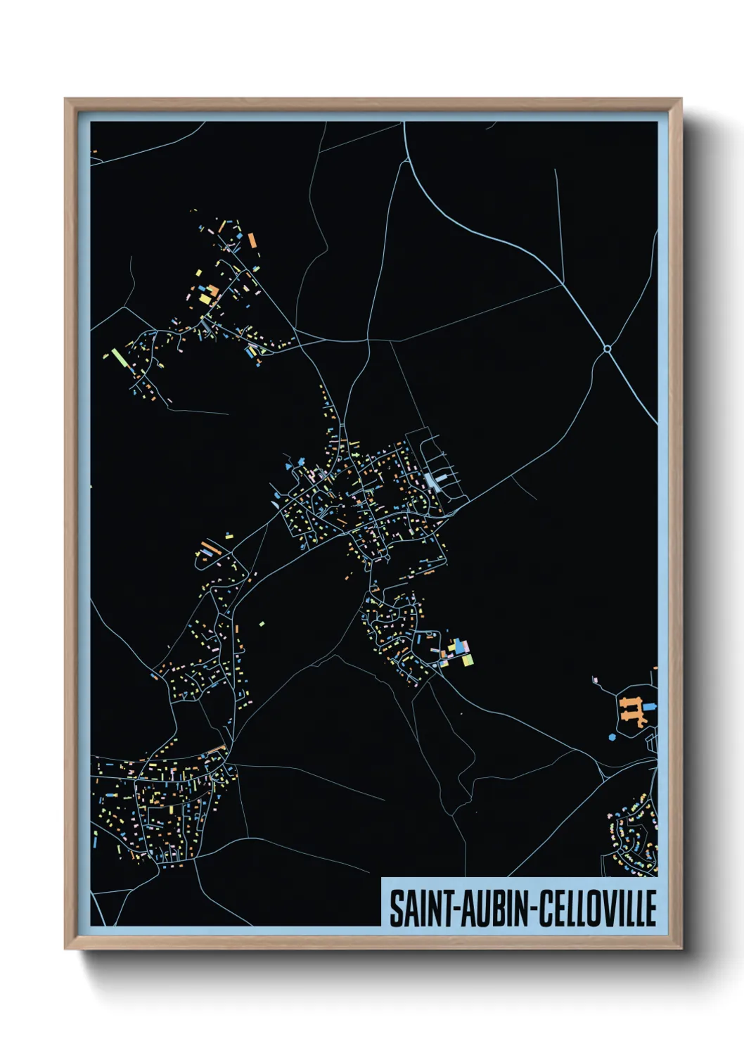 Une affiche de carte sur Saint-Aubin-Celloville