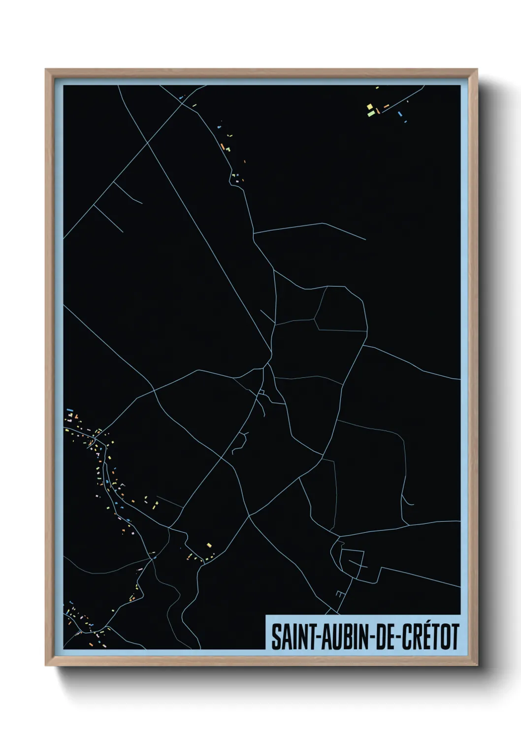 Une affiche de carte sur Saint-Aubin-de-Crétot