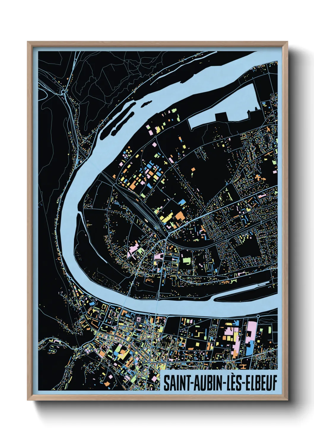 Une affiche de carte sur Saint-Aubin-lès-Elbeuf
