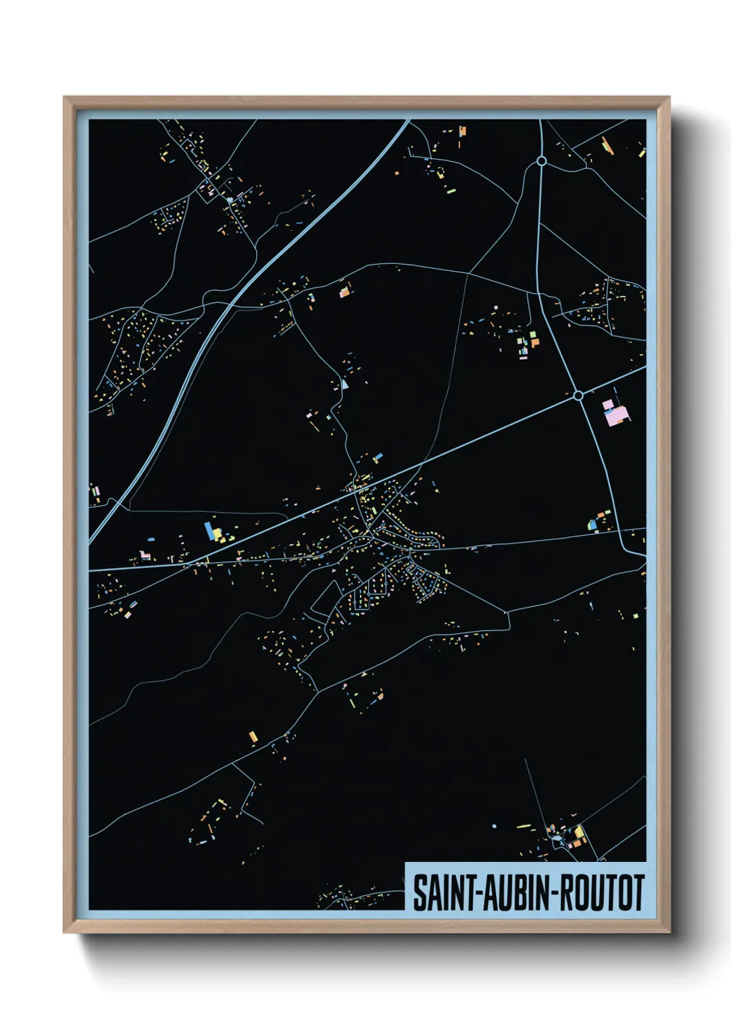 Une affiche de carte sur Saint-Aubin-Routot