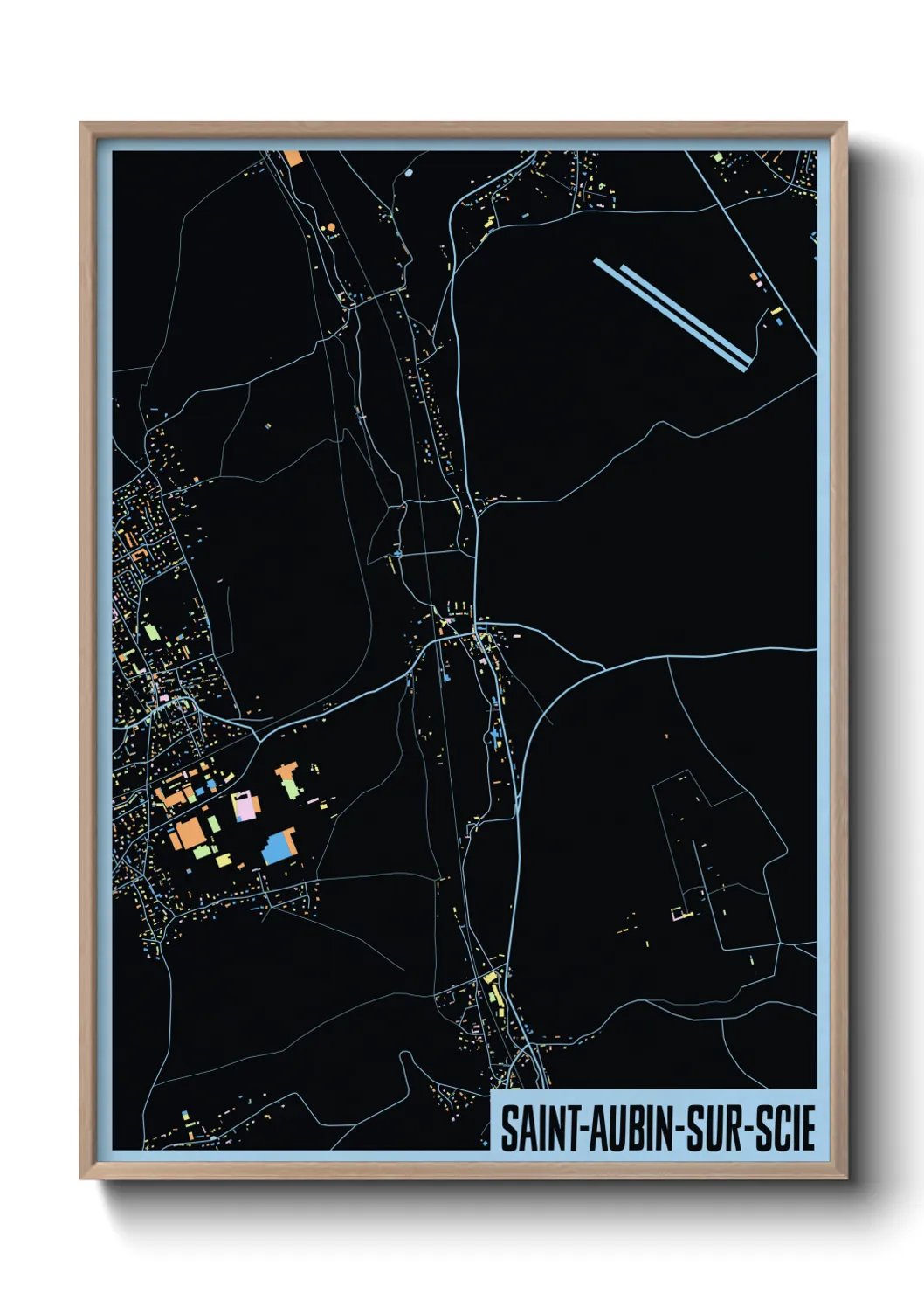 Une affiche de carte sur Saint-Aubin-sur-Scie