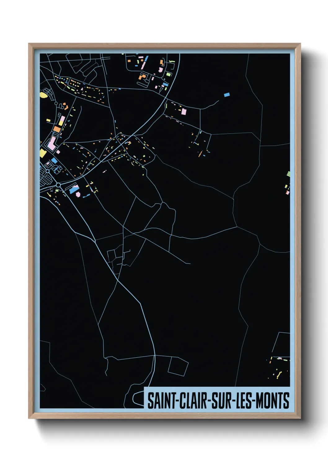 Un poster carteSaint-Clair-sur-les-Monts