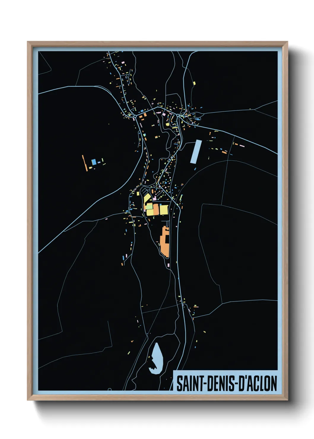 Une affiche de carte sur Saint-Denis-d'Aclon