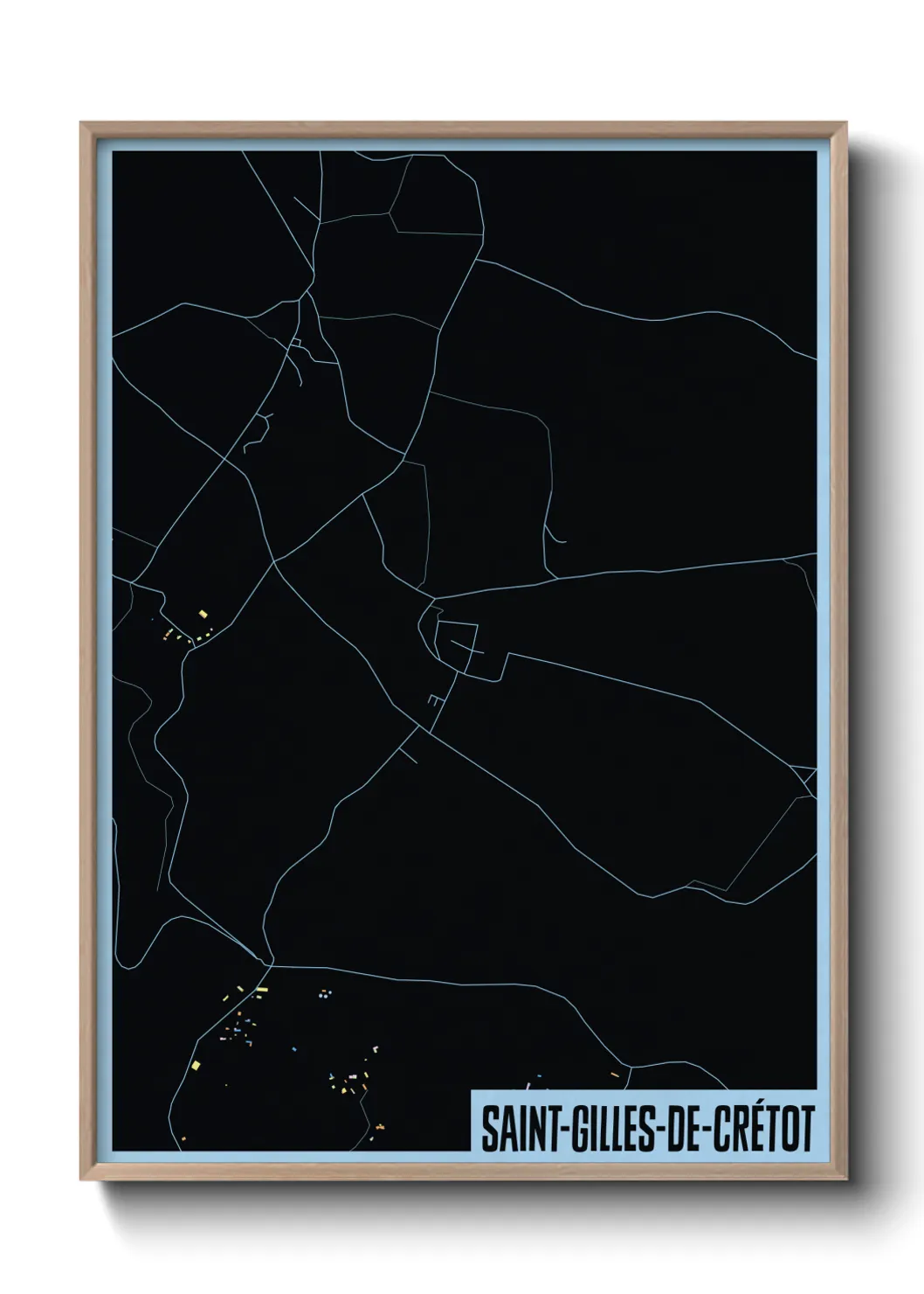 Une affiche de carte sur Saint-Gilles-de-Crétot