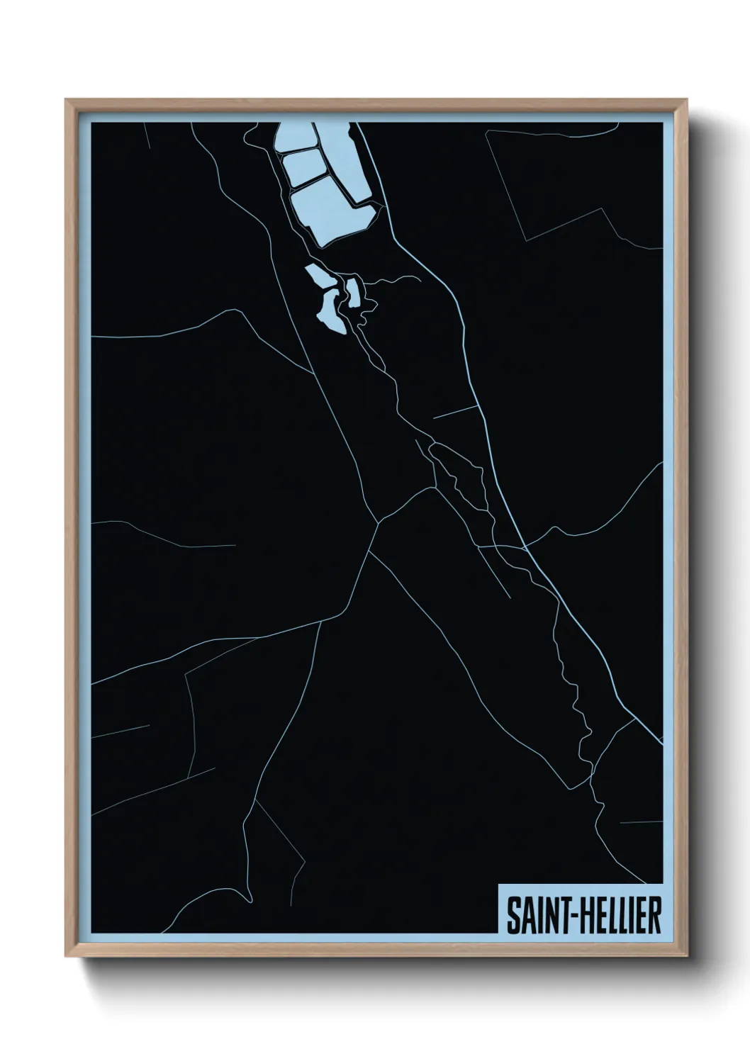 Une affiche de carte sur Saint-Hellier