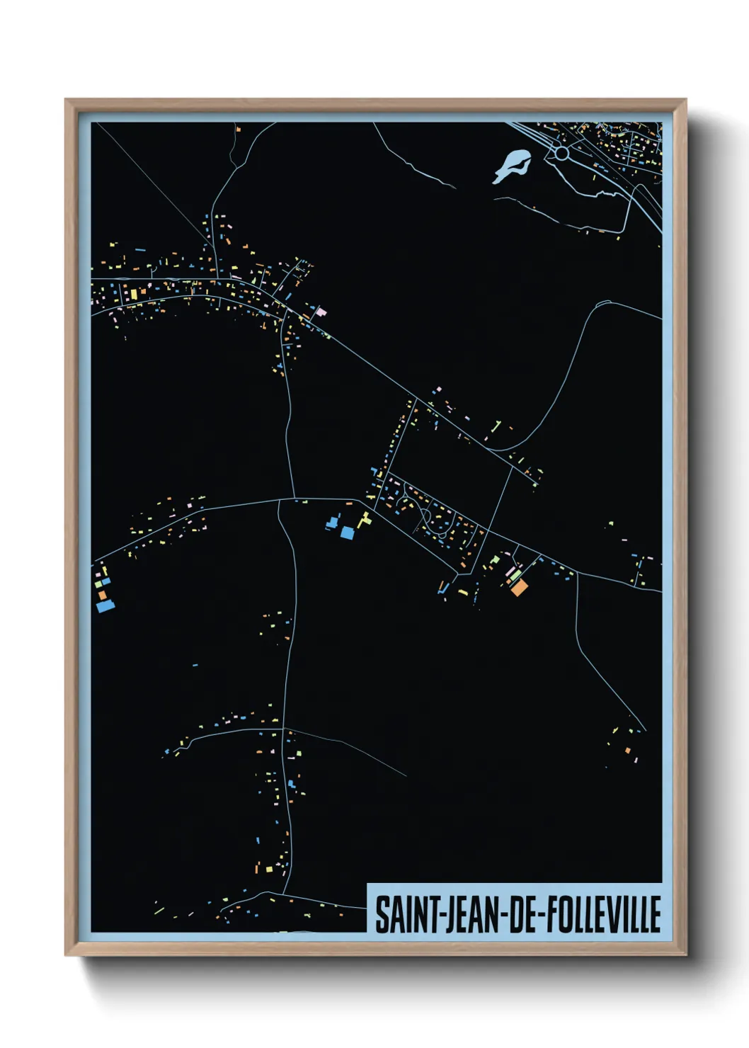 Une affiche de carte sur Saint-Jean-de-Folleville