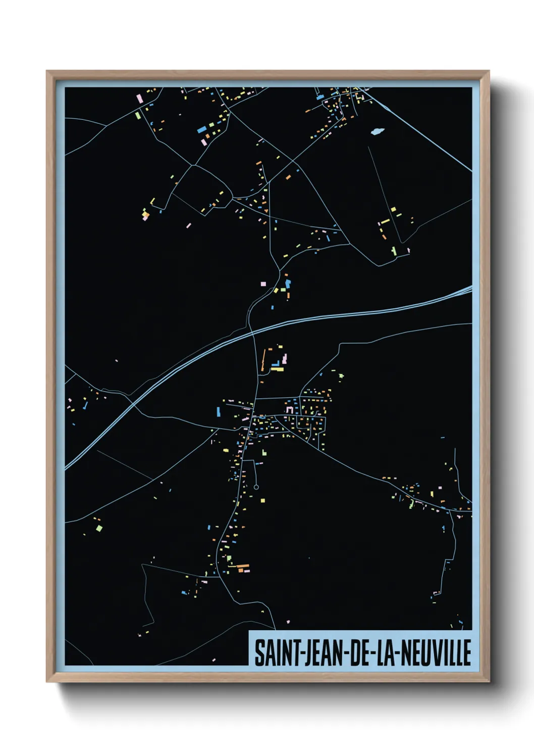 Une affiche de carte sur Saint-Jean-de-la-Neuville